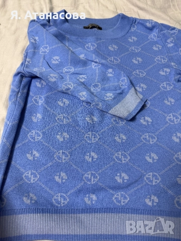 Пуловер 3/4 ръкав Alessa - син - S размер, снимка 3 - Блузи с дълъг ръкав и пуловери - 52581691