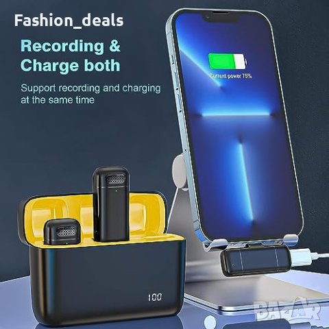 Нов Безжичен Микрофон със Зарядно за iPhone iPad Подарък, снимка 3 - Друга електроника - 42653971