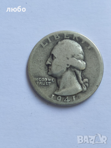 Сребърна Монета QUARTER DOLLAR 1941, снимка 2 - Нумизматика и бонистика - 36400917