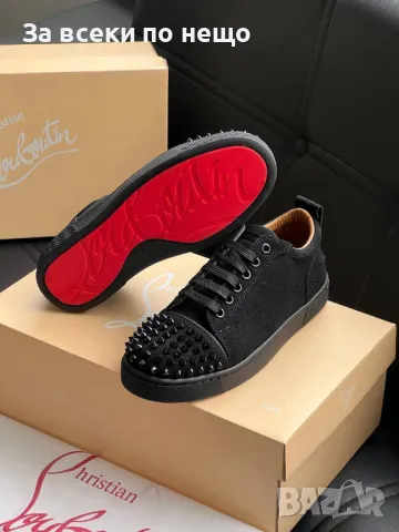 Christian Louboutin Мъжки Велурени Обувки Със Шипове - 2 Налични Цвята Код E255, снимка 6 - Спортно елегантни обувки - 50412702