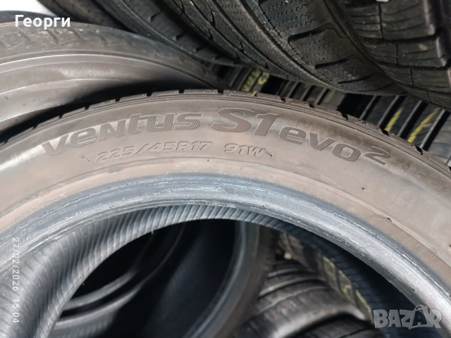 4бр.летни гуми 225/45/17 Hankook, снимка 3 - Гуми и джанти - 53665887