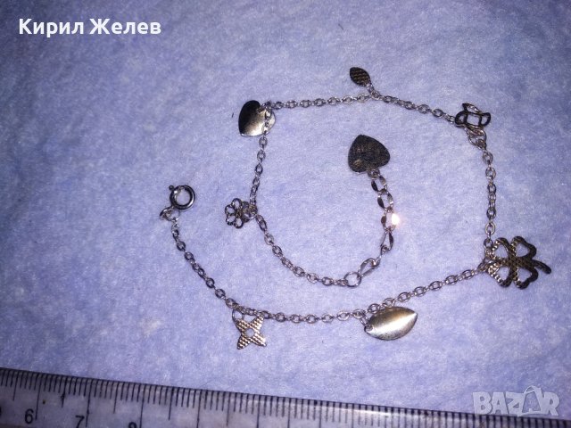 НЕЖНА СРЕБЪРНА ГРИВНА ПОДХОДЯЩА и За ГЛЕЗЕН СРЕБРО S925 със СРЕБЪРНИ АРТ ВИСУЛКИ 38745, снимка 2 - Гривни - 41741236