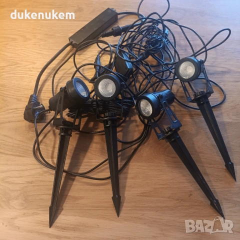 LED градинско осветление RGB – комплект 4 прожектора, 15 м, снимка 6 - Прожектори - 53081695