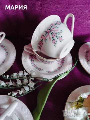 Немски комплект чаши за кафе/чай Scherzer Bavaria, снимка 4 - Сервизи - 53694661