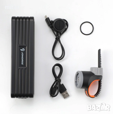 2 в 1 Предна LED светлина JOHORSE с вграден клаксон (500Lum / 120dB), снимка 11 - Аксесоари за велосипеди - 53724280