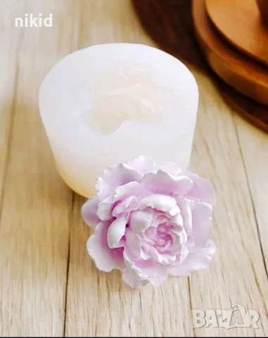 Жасмин Божур цвете силиконов молд форма декорация торта фондан шоколад гипс, снимка 2 - Форми - 48602193