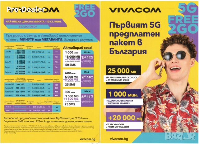 Регистрирай сам предплатена сим карта Виваком FREE2GO e-Sim Self-Register SIM Card Vivacom , снимка 3 - Карти памет - 41207768