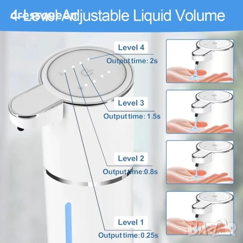 4626 Автоматичен сензорен дозатор за течен сапун – 380 мл, стенен монтаж, снимка 6 - Други стоки за дома - 53643890