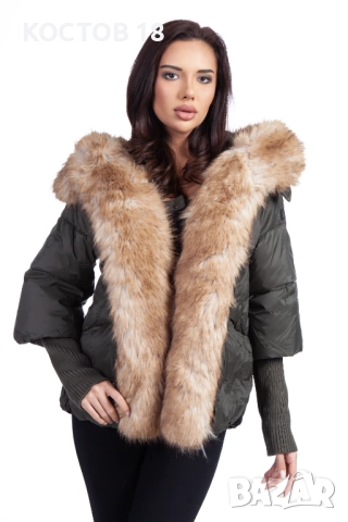 Зимно дамско яке с качулка 4070, яка от изкуствен косъм, снимка 13 - Якета - 52500655