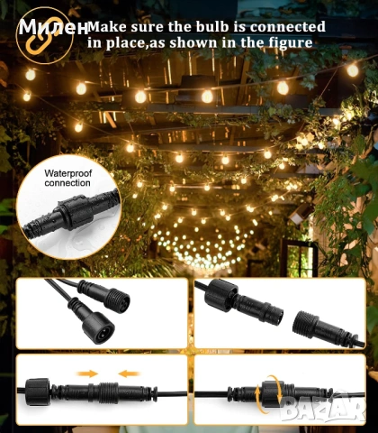 Градински лампи Festoon 20m, снимка 3 - Лед осветление - 53666808