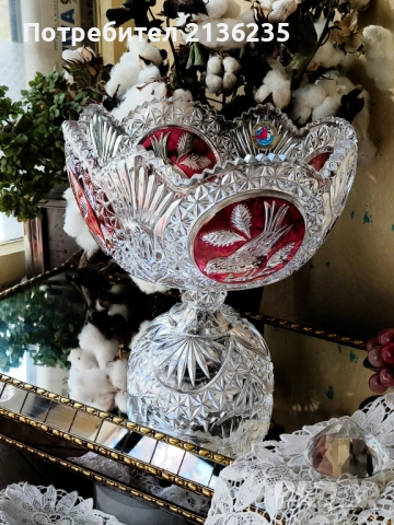 Фруктиера и бонбониери кристал Hofbauer, снимка 14 - Сервизи - 52019200