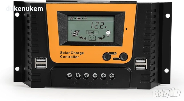 PWM соларен контролер за зареждане 12V/24V/36V/48V, 40A, с LCD дисплей и 4 USB изхода, снимка 9 - Друга електроника - 53018766