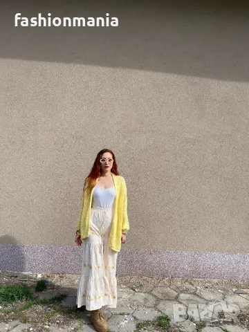  Жълта Плетена Жилетка – Бохо Слънчево Настроени, снимка 5 - Жилетки - 50414417