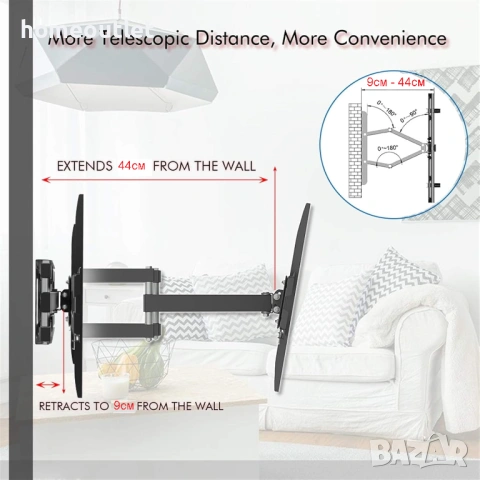 ПРОМОЦИЯ Стенна стойка за телевизор EADZM TMDS-101 (32–70 инча), снимка 3 - Стойки, 3D очила, аксесоари - 53721400