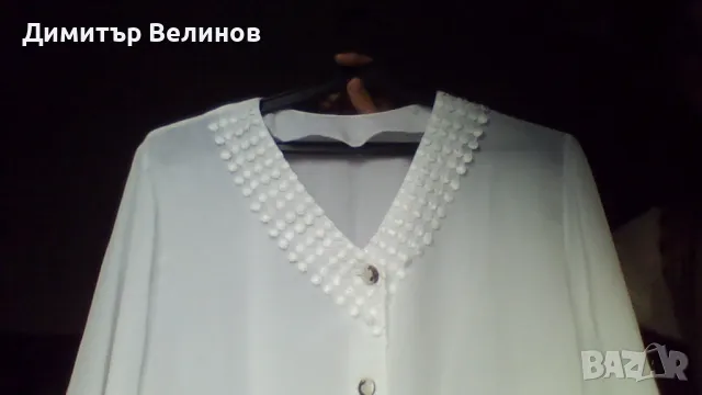 Дамска риза ,бяла коприна , снимка 2 - Ризи - 49869546