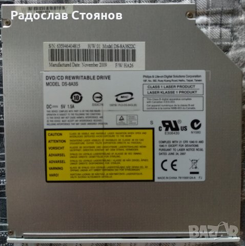 Оптично устройство DVD/CD ROM Rewritable Drive Lite-on