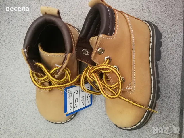 кожени детски боти за прохождане, твърда пета, ортопедични. , снимка 1