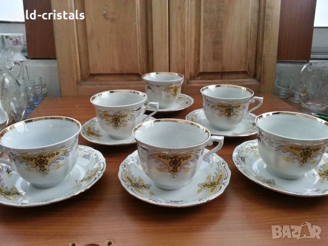 Стар български порцелан чаши за чай, снимка 1 - Сервизи - 34729425