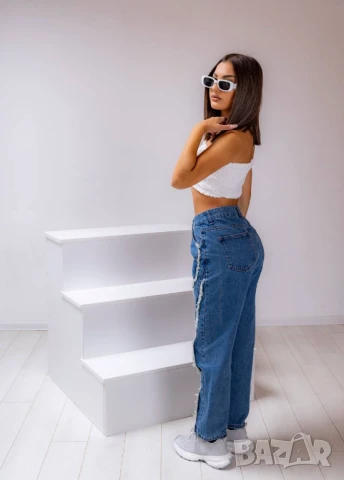 Ефектни дънки с ресни.Налични 36 и 38 номер, снимка 3 - Дънки - 50754888