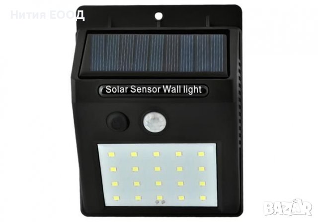 Соларна лампа за стена със сензор за движение, снимка 3 - Лампи за стена - 38941986