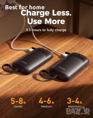 Магнитна отоплителка за ръце OCOOPA Union – Презареждаема, 2-в-1 дизайн и 4 нива на топлина, снимка 5 - Друга електроника - 53165558