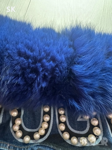 Дънково яке с естествен пух и сваляща се подплата, снимка 5 - Якета - 52453416