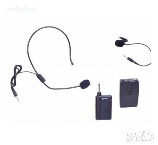 Система с приемник и предавател, 1 микрофон диадема, 1 микрофон брошка WG-2011, снимка 2 - Микрофони - 41465019