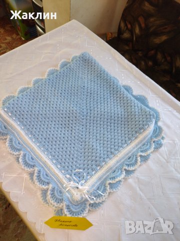 Плетена бебешка пелена за новородено , снимка 7 - Комплекти за бебе - 38629199