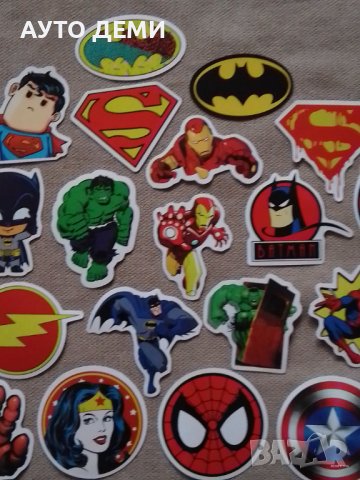 Цветни самозалепващи гланцирани стикери на супер герои Хълк Спайдърмен Батман Супермен Америка Желез, снимка 8 - Аксесоари и консумативи - 41261796