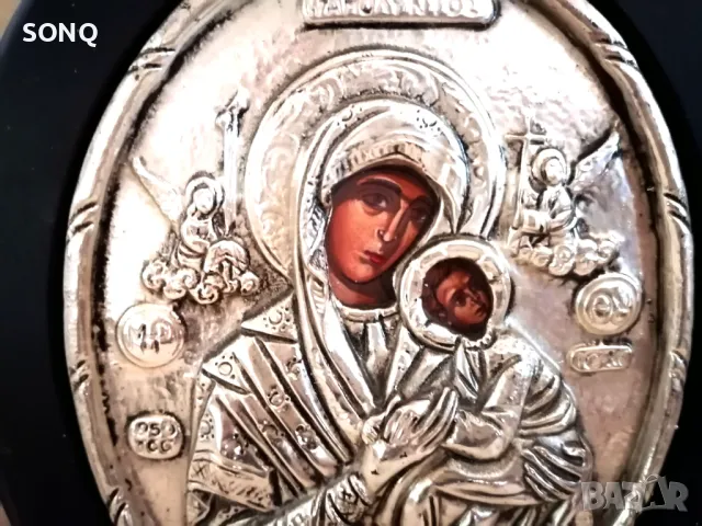 Прекрасна Сребърна Икона Проба 0.950, снимка 3 - Икони - 49522765