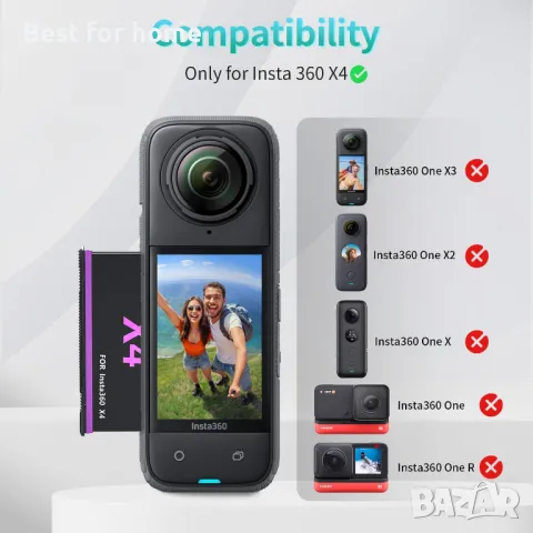 Батерия  за Insta360 X4 Battery (2500mAh), снимка 4 - Батерии, зарядни - 48711368