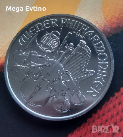 Инвестиционна сребърна монета 1 унция 1½ Euro Vienna Philharmonic, снимка 2 - Нумизматика и бонистика - 41653106