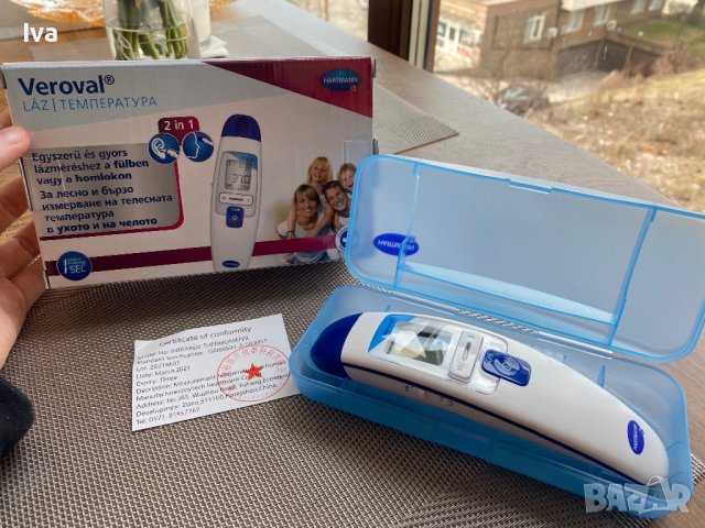 Инфрачервен термометър за ухо и чело Hartmann Veroval 2 in 1, снимка 2 - Други - 44472028