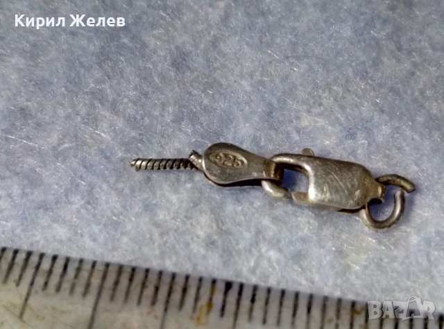 СТАРА СРЕБЪРНА КАРАБИНКА ЗАКОПЧАЛКА За КОЛИЕ ЛАНЕЦ ВЕРИЖКА ГРИВНА СРЕБРО 925 IYALY 34327, снимка 4 - Гривни - 50510834