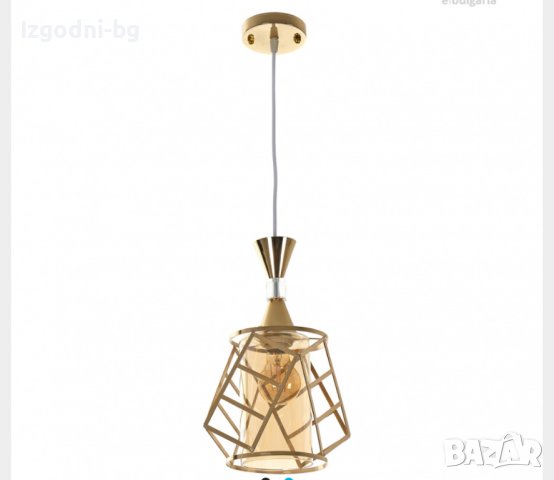 Модерен златен пендел в индустриален стил, снимка 1 - Лампи за таван - 42448893