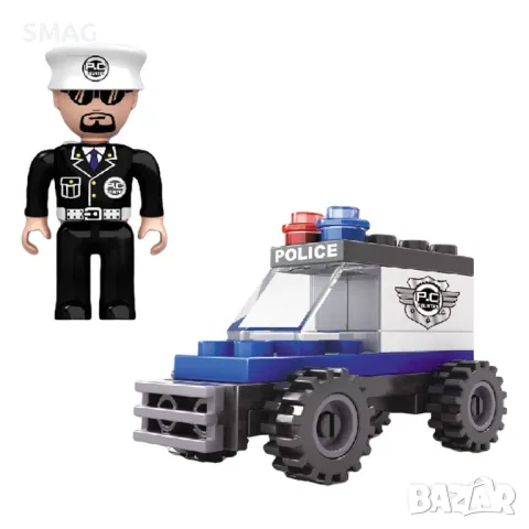 Комплект пластмасови части Конструктор полицейски автомобил с фигурка (35 части) S_1081668