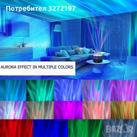 Usb Цветна Aurora Въртяща се магическа топка Сцена Ktv Хотел Лазерна лампа Прожекционна светлина , снимка 8 - Прожектори - 40894427