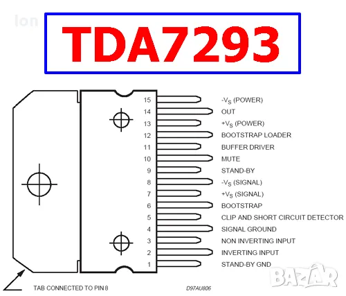 TDA7293V 100W DMOS Audio Amplifier , снимка 2 - Ресийвъри, усилватели, смесителни пултове - 50152082