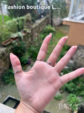 Комплект от 3 броя сребристи пръстени с камъчета ❤️, снимка 4 - Пръстени - 52378168