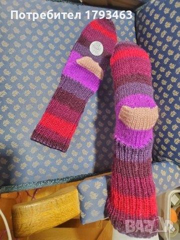 Ръчно плетени дамски чорапи размер 38, снимка 2 - Дамски чорапи - 51836352