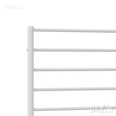 vidaXL Метална рамка за легло с горна табла, бяла, 80x200 см, снимка 9 - Спални и легла - 56147206