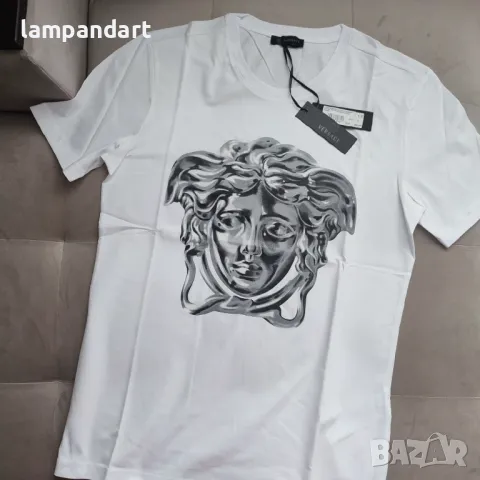 Тениска Versace Medusa бяло със сребристо, снимка 3 - Тениски - 41659976