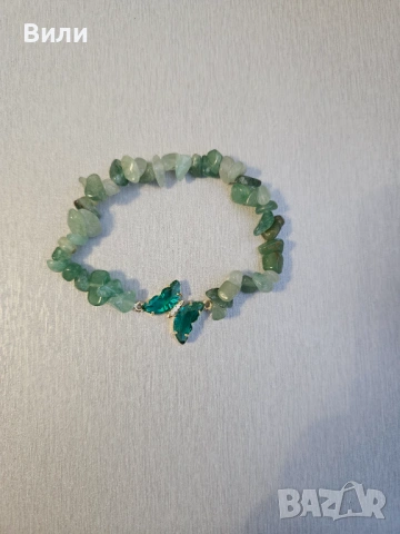 Гривна от зелен авантюрин, снимка 2 - Гривни - 53800925