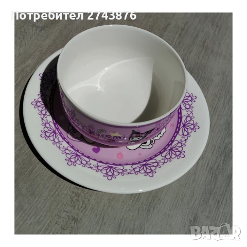 Детски порцеланов комплект от три части - Kuromi , снимка 4 - Сервизи - 50499257