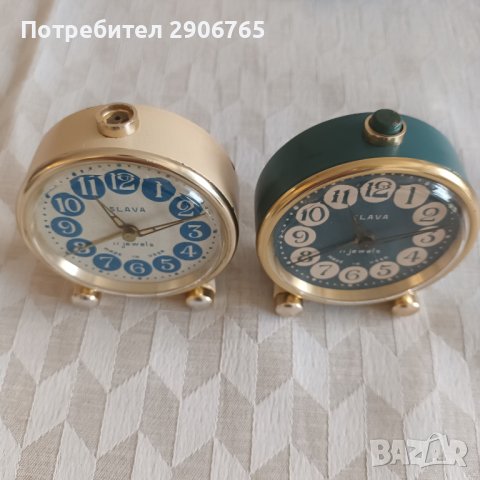 Часовник будилник Слава с крачета работещ, снимка 6 - Антикварни и старинни предмети - 44323647