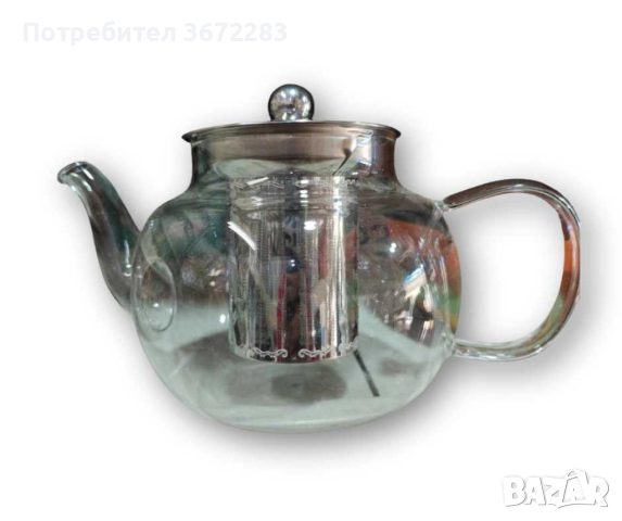Прозрачен стъклен чайник с инфузер за кафе и чай, снимка 2 - Аксесоари за кухня - 44933630