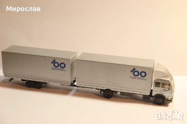 	HERPA 1:87 H0 MERCEDES TIR КАМИОН МОДЕЛ, снимка 7 - Колекции - 52342550
