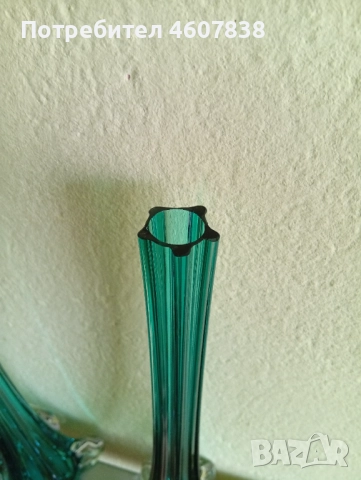 Вази стъкло тюркоазени 40 и 30 см, снимка 4 - Други - 52388410
