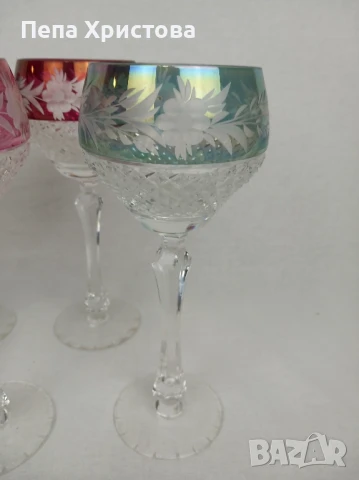 чаши за вино от оловен кристал, снимка 4 - Чаши - 50943698