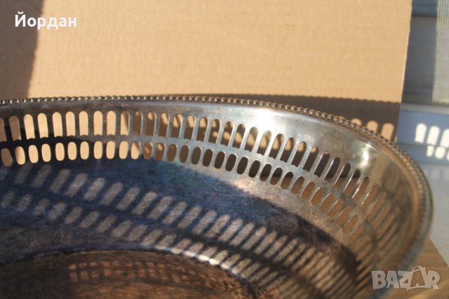 Посребрена фруктиера , снимка 3 - Антикварни и старинни предмети - 44420816